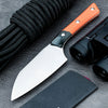 Ultra Sharp Full Chef Knife D2 Steel 4.17-Inch Blade Ambidextrous G10 Fiber Aluminum Handle Matte Finish Waterproof Kitchens - Orange