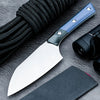 Ultra Sharp Full Chef Knife D2 Steel 4.17-Inch Blade Ambidextrous G10 Fiber Aluminum Handle Matte Finish Waterproof Kitchens - Blue