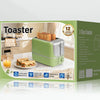 2 Slice Wide Slot Toaster with 7 Preset Temperature and Defrost Small Household Bread Maker Sandwich Maker Toaster - Green