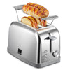 2 Slice Toaster, 7 Shade Settings, 1.5" Extra Wide Slots, Bagel/Defrost/Cancel Function, Removable Crumb Tray, Stainless Steel - Sliver