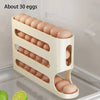 4 Layers Automatic Rolling Egg Holder Rack Fridge Egg Storage Box Container Kitchen Refrigerator Egg Dispenser Fridge Organizer - Yellow