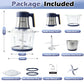 SPEHKAOO 3L Food Processor with 2 Bowls – 12 Cup Glass & Stainless Steel, 500W 5-Speed Meat Grinder & Vegetable Chopper, Electric Food Chopper for Family Cooking, Meat, Nuts, Garlic, Salsa, Guacamole