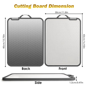 2Pcs Double Sided Cutting Board Stainless Steel PP Chopping Board Lightweight Kitchen Cutting Board Mesh Design With Grinding Zone Knife Sharpener Handle Dishwasher Safe