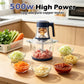 SPEHKAOO 3L Food Processor with 2 Bowls – 12 Cup Glass & Stainless Steel, 500W 5-Speed Meat Grinder & Vegetable Chopper, Electric Food Chopper for Family Cooking, Meat, Nuts, Garlic, Salsa, Guacamole