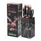 Kitchen Block Knife Set 7Pcs with Sharpener, Forged Cutlery with Razor-Sharp Stainless Steel Blades Anti-Rust Kitchen Knife Block Set, Ergonomical Design