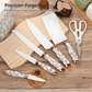 Kitchen Block Knife Set 7Pcs with Sharpener, Forged Cutlery with Razor-Sharp Stainless Steel Blades Anti-Rust Kitchen Knife Block Set, Ergonomical Design