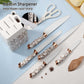 Kitchen Block Knife Set 7Pcs with Sharpener, Forged Cutlery with Razor-Sharp Stainless Steel Blades Anti-Rust Kitchen Knife Block Set, Ergonomical Design