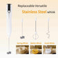 Rechargeable Milk Frother Handheld,Kitchen Essentials Hand Mixer with 3 Stainless Whisks Heads,Electric Whisk Frother for Latte, Cappuccino,Macchiato,Matcha, Egg, Milk Powder,with Stand