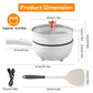 Electric Hot Pot Non-Stick Frying Pan Portable Rapid Noodles Cooker With Long Handle Steamer Spatula Dual Power Control Overheat Dry-Boil Protection For College Dorm Room Essential For Food Prepare