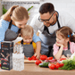 Kitchen Block Knife Set 7Pcs with Sharpener, Forged Cutlery with Razor-Sharp Stainless Steel Blades Anti-Rust Kitchen Knife Block Set, Ergonomical Design