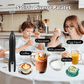 Rechargeable Milk Frother Handheld,Kitchen Essentials Hand Mixer with 3 Stainless Whisks Heads,Electric Whisk Frother for Latte, Cappuccino,Macchiato,Matcha, Egg, Milk Powder,with Stand