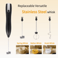 Rechargeable Milk Frother Handheld,Kitchen Essentials Hand Mixer with 3 Stainless Whisks Heads,Electric Whisk Frother for Latte, Cappuccino,Macchiato,Matcha, Egg, Milk Powder,with Stand