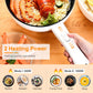 Electric Hot Pot Non-Stick Frying Pan Portable Rapid Noodles Cooker With Long Handle Steamer Spatula Dual Power Control Overheat Dry-Boil Protection For College Dorm Room Essential For Food Prepare