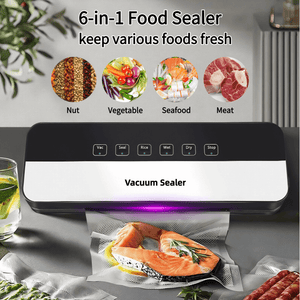 Vacuum Sealer for Food with 30 Vacuum Sealer Bags,Dry/Moist Compact Full Automatic Food Sealer, Precision Suction Power 6-in-1