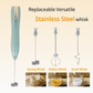 Rechargeable Milk Frother Handheld,Kitchen Essentials Hand Mixer with 3 Stainless Whisks Heads,Electric Whisk Frother for Latte, Cappuccino,Macchiato,Matcha, Egg, Milk Powder,with Stand