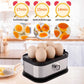Rapid Egg Cooker 6 Eggs Capacity Electric Stainless Steel, Soft, Medium, Hard Boiled, Egg Steamer, Egg Poacher With Auto Shut-Off, BPA Free