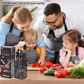 Kitchen Block Knife Set 7Pcs with Sharpener, Forged Cutlery with Razor-Sharp Stainless Steel Blades Anti-Rust Kitchen Knife Block Set, Ergonomical Design
