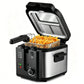 2.5L 1500W Electric Deep Fryer, Stainless Steel Countertop Home Fryer with Basket for Fried Chicken, Fries & Wings