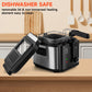 2.5L 1500W Electric Deep Fryer, Stainless Steel Countertop Home Fryer with Basket for Fried Chicken, Fries & Wings