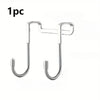 1 Piece Silver Metal Seamless Hook, Suitable for Kitchens, Bathrooms, and Wardrobes, No Drilling Required, Easy To Install - 1pc