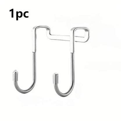 1 Piece Silver Metal Seamless Hook, Suitable for Kitchens, Bathrooms, and Wardrobes, No Drilling Required, Easy To Install