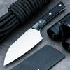 Ultra Sharp Full Chef Knife D2 Steel 4.17-Inch Blade Ambidextrous G10 Fiber Aluminum Handle Matte Finish Waterproof Kitchens - Black