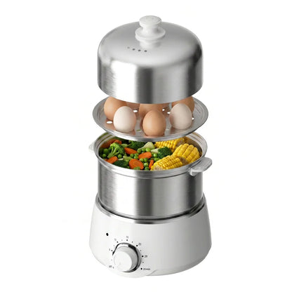 Egg Cooker with Timer - 14 Egg Capacity Electric Steamer for Hard Soft Boiled, Poached, Scrambled Eggs & Omelets, Auto Shut Off