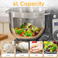 Kitchen Food Stand Mixer, Blender, Quiet Motor, Cream Egg Whisk, Whip Dough Kneader, 6-Speed, 1200 W, 6 L, DC