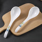 Household Ceramic Long Handled Soup Spoon, Thickened Anti Scald Kitchen Cooking Spoon, Food Grade High Temperature Resistant