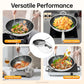 316Ti Stainless Steel Honeycomb Wok 13.4 Inch Non Stick Frying Pan Induction Cooktop Compatible Gas Stove Modern Kitchen Cookware