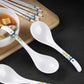 Household Ceramic Long Handled Soup Spoon, Thickened Anti Scald Kitchen Cooking Spoon, Food Grade High Temperature Resistant