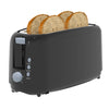4 Slice Extra Long Slot Toaster with 6 Browning Levels & Defrost/Reheat Functions - Black