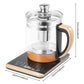 1.8L Electric Glass Tea Kettle with Infuser & Steamer Rack, 18-in-1 Smart Tea Maker, 800W High-Borosilicate Glass Kettle
