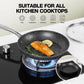 8 Inch Nonstick Frying Pan with Lid, Marble Skillet, Stone-Derived Coating,APEO & PFOA Free, with Heat-Resistant Handle