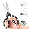 Heavy Duty Multifunctional Kitchen Scissors Stainless Steel for Cutting Poultry Vegetables Opening Bottles Cracking Nuts - 1Pc