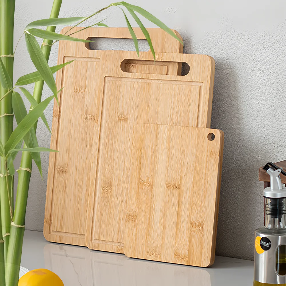 Bamboo Cutting Board - Thickened Kitchen Chopping Board for Meat, Vegetables & Fruit