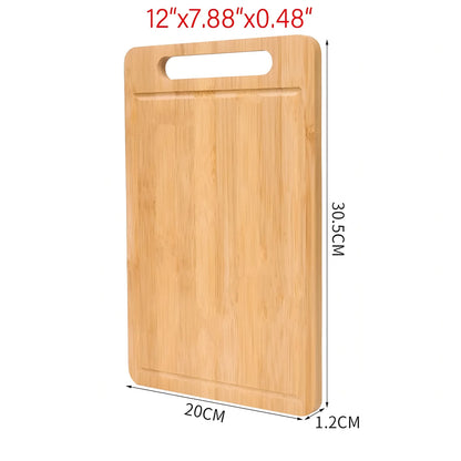 Bamboo Cutting Board - Thickened Kitchen Chopping Board for Meat, Vegetables & Fruit