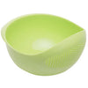 Colander Drain Basket with Handle - Rice & Fruit Washing Bowl, Kitchen Organize - Green