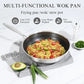 316 Stainless Steel Wok Pan Nonstick Honeycomb Wok Pan Large Deep Stir Frying Pan Skillet With Handle Induction & Gas Stove Compatible