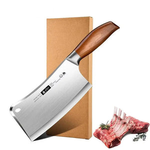 Hand Forged Kitchen Chef Knife Heavy Duty Bone Meat Butcher Cleaver, Multi-Functional knife for Home and Commercial Kitchens