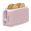 4 Slice Extra Long Slot Toaster with 6 Browning Levels & Defrost/Reheat Functions - Pink