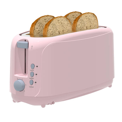 4 Slice Extra Long Slot Toaster with 6 Browning Levels & Defrost/Reheat Functions