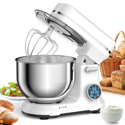 5L Kitchen Food Stand Mixer, 1200W 11-Speeds DC Motor, Digital OLED Screen, Electric Food Mixer with Dough Hook, Whisk