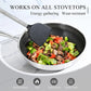 316 Stainless Steel Wok Pan Nonstick Honeycomb Wok Pan Large Deep Stir Frying Pan Skillet With Handle Induction & Gas Stove Compatible