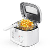 1500W Electric Deep Fryer with Adjustable Temperature Control, 2.5L Non-Stick Basket & Viewing Window, Removable Lid - White
