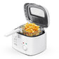 1500W Electric Deep Fryer with Adjustable Temperature Control, 2.5L Non-Stick Basket & Viewing Window, Removable Lid