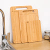 Bamboo Cutting Board - Thickened Kitchen Chopping Board for Meat, Vegetables & Fruit - 3-Piece Set