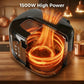 1500W Electric Deep Fryer with Adjustable Temperature Control, 2.5L Non-Stick Basket & Viewing Window, Removable Lid