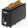 2 Slice Stainless Steel Long Slot Toaster, 6 Shade Settings, 10" Slot for Bagels & Bread, Defrost Cancel Function, Removable Crumb Tray - Black