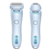 2 In 1 Hair Removal Epilator USB Rechargeable Trimmer Women Body Razor Face Leg Armpit Bikini Hand Pubic Shaver Hair Remover - Blue